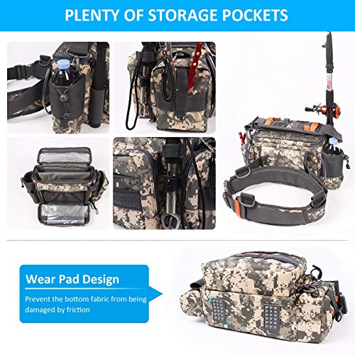 YVLEEN Sling Fishing Tackle Bag - Outdoor Tackle Box - Water-Resistant Waist Bag Cross Body Fly Fishing Sling Pack - color: B：Digital Camouflage
