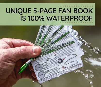 ReferenceReady Fly Fishing Knot Cards: Waterproof Pocket Guide to 14 Knots | Waterproof guide to essential flyfishing & creek fishing knots. Practical, unique gift & stocking stuffer for fishermen.