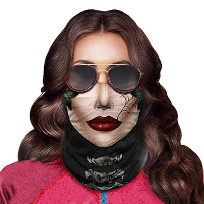 Obacle Skull Face Mask for Women Dust Wind Sun Protection Rave Festival Riding - color: Women Big Red Lip