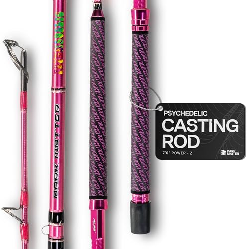 Dark Matter Psychedelic Casting Fishing Rods Medium Heavy Power X - High-Modulus M3 Carbon Nano Baitcaster Rod Saltwater and Freshwater Fishing Rods, 7ft Medium Heavy Baitcasting Rod - color: Pink, size: 7'0" Power - Z