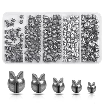 Split Shot Fishing Weights Sinkers, 200pcs Removable Fishing Line Weights and Sinkers for Freshwater Saltwater Bass Trout - size: 0.8g 1g 1.5g 2g 2.5g (Small-200pcs)