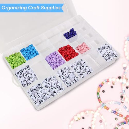 Guyuyii 4 Pack 36-Grid Plastic Clear Organizer Box with Adjustable Dividers | for Fishing Tackle, Craft, Jewelry Making, Diamond Painting, Beads, Earrings, Nail Art Supplies, Seeds, Small Hardware - size: 4 Pack 36 Compartments