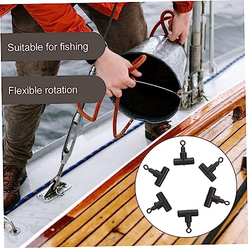 BESPORTBLE 15pcs Outdoor Fishing Rolling Swivels Strong Pulling Tee Fishing Swivel Connector for Line and Tackle