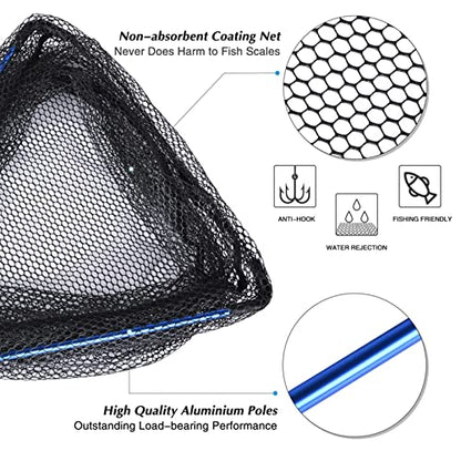 Fishing Net Retractable Fishing Net Telescoping Landing Net Foldable Fishing Net Carp Bass Pike Trout Fishing Tackle 8kg Max Load Landing Nets for Fishing(165cm) - size: 165cm