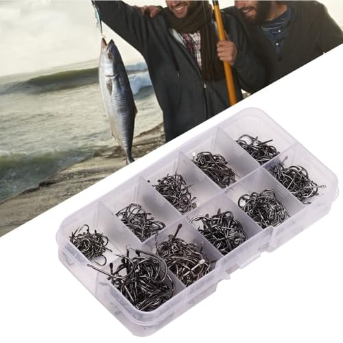 500Pcs Fishing Hooks Set – High Carbon Steel Sharpened Barbed Circle Hooks in Assorted Sizes 3 to 12 for Freshwater and Saltwater Fishing - size: 3#-Flat Head