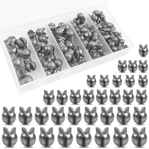 100pcs Split Shot Fishing Weights Removable Round Fishing Weights Sinkers Clip On Split Shot Weights Fly Fishing Line Sinkers for Freshwater Saltwater - size: 113pcs Mixed Kit(5 Sizes)
