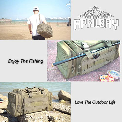 APRILBAY Duffel Bag – Heavy Duty Tactical Gym Bag for Men, Splashwater-Proof Weekender Travel Bag for Basketball, Football, Soccer, Hiking, and Hunting (Dark Green) - color: Dark Green