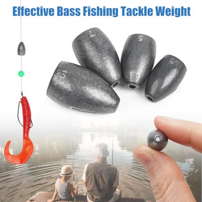 Fishing Weights Bullet Sinkers Flipping Weights for Bass Fishing Punching Carolina Rig Texas Rig Worm Sinker Freshwater Saltwater 1/8oz 3/16oz 1/4oz 3/8oz - style: 3/16oz-30pcs