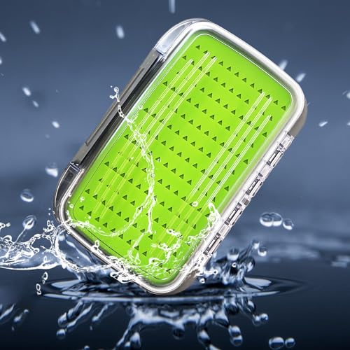 Aventik Silicone Fly Fishing Box Jig Box Waterproof Streamer flies Case Double Sided Clear Lid Storage Lure Case Saltwater Freshwater (L:7.32x4.56x1.57inch) - style: L:7.32x4.56x1.57inch