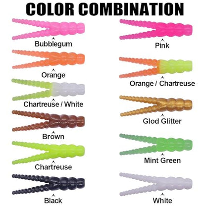 XFISHMAN-Trout-Fishing-Lure-Kit 165-Piece Creek & River Fishing Set with Split Tail Grub Worms, Shad Dart Jig Heads, Floats & Sinkers Ideal for Seasonal Trout Crappie Panfish
