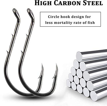 Fishing Baitholder Hooks - 100pcs Barbed Shank Sharp Strong High Carbon Steel Octopus Bait Holder Hooks for Freshwater Saltwater Live Bait Fishing - size: 3/0-100PCS