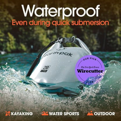 Earth Pak Waterproof Dry Bag - Roll Top Waterproof Backpack Sack Keeps Gear Dry for Kayak with Waterproof Phone Case - color: Clear, size: 5L