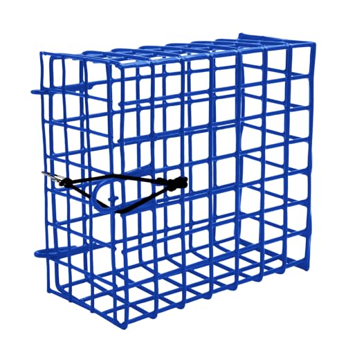 Vinyl-Coated Wire Crab Bait Cages for Heavy Duty Crab Trap Pot, Cage Box 6"x6"x3" - style: BL-1