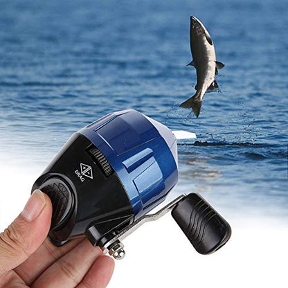 Fishing Wheel Portable Spincast Fishing Reel Slingshot Outdoor Shooting Harpoon Dart Reel - color: blue
