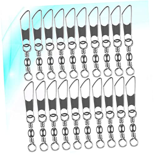 30pcs Rolling Resistance Swivel Fishing Hook Line Connector Fishing Rolling swivels Fishing Swivel Connector connectix Fishing Rolling Connector Stainless Steel to Rotate Ring - size: 14#