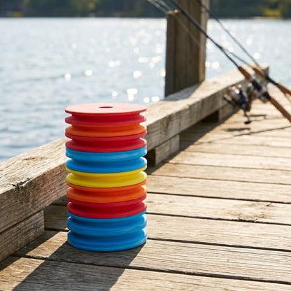 10pcs 3.95 Inch Large Fishing Spool Line Holder Spool for Fishing Rig Sturdy Foam Material Easy to Use Storage for Random