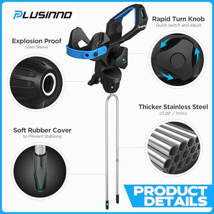 PLUSINNO 1/2/4 Pack Fishing Rod Holder for Ground, Upgraded Rod Holders for Bank Fishing, 360 Degree Adjustable Fishing Rod Holder Equipment, Fishing Gear, Fishing Gifts for Men. - style: Rod Holder-1 Pack