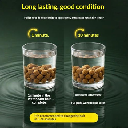2pcs Ready-to-Use Floating Fishing Pellets, 60g Fishmeal Dough Baits for Carp Catfish Tilapia, 5-10 Mins Non-Dissolving Scented Hookable Bait Pellets for Freshwater Wild & Pond Angling