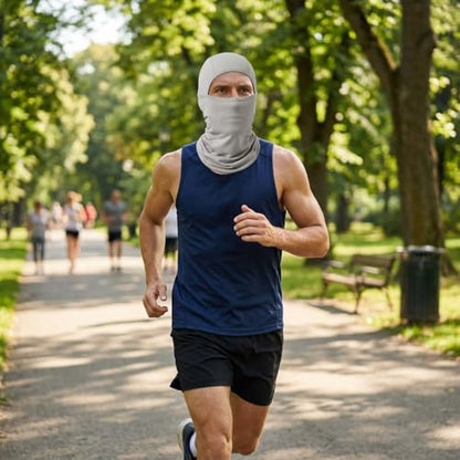 Balaclava Face Mask Sun UV Protection, Summer Cooling Breathable Full Face Mask for Motorcycle Skiing Cycling Fishing - color: Grey