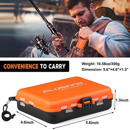 PLUSINNO 253/387pcs Fishing Gear Accessories Kit, Fishing Tackle Box with Tackle Included, Fishing Hooks, Fishing Weights Sinkers, Spinner Blade, Fishing Equipment for Bass Trout Bluegill Crappie - color: 201pcs Fishing Accessories Kit