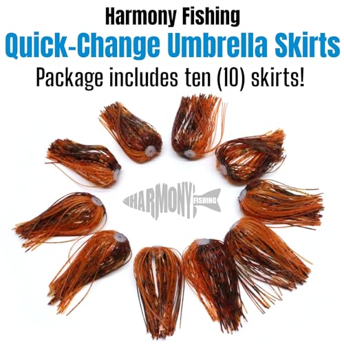 Harmony Fishing – Quick Change Umbrella Skirts for Fishing Jigs, Spinnerbaits, Buzzbaits, Lures, Baits (10 Pack) - color: Sexy Shad