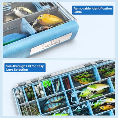 Calamus DryVault Waterproof Tackle Box, Sturdy 3700 Tackle Trays, Fishing Tackle Box Organizer With Removable Dividers, Lure Box and Terminal Tackle Storage - size: 3700(2 Pack)