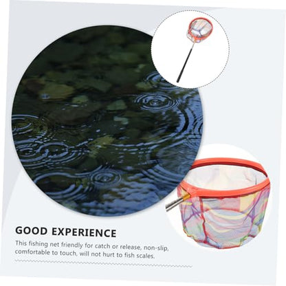 GANAZONO Stainless Steel Retractable Fishing Landing Net with Detachable Pole Portable Outdoor Fish Scoop Capacity Camping Tool for Bass Trout Random Color