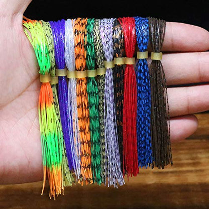 Fly-Tying-Materials-Rubber-Legs-Silicone-Rubber-Skirt 12-24 Colors Fly Tying Supplies - color: Grizzly Micro Legs 12 Colors kit