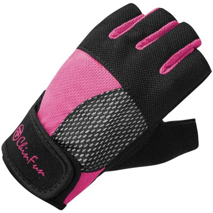 ChinFun Kayaking Gloves 3/4 Finger - Provide Cushioning and Protection, with Resistant Palm and Grip, Easy to Take on and Off, Perfect for Diving, Sailing, Kayaking - Men, Women, Youth - color: Fushcia, size: Large