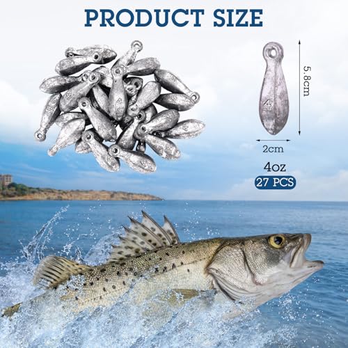 27 Pcs Bank Sinker Fishing Sinkers Weights Bank Weights for Ocean Saltwater Freshwater Surf Bass Catfish Fishing Casting Gear Tackle - size: 4 oz