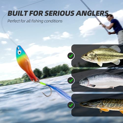 Inline Spinnerbaits for Bass Trout Pike – Premium Spinner Lures with Treble Hooks & Flash Blades for Freshwater & Saltwater Fishing – Durable, Vibrant, and Deadly Effective - style: Spoons