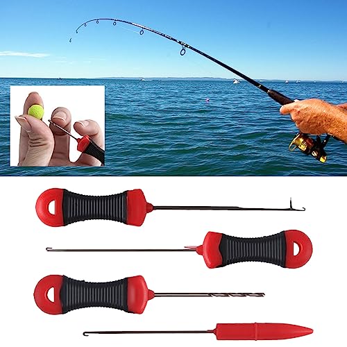 Baits Needle Stainless Steel Fish Stringer 4 in 1 Carps Fishing Baits Needle Tool Drilling Hook for Making Rigs Fish Pellets Baiting - color: A