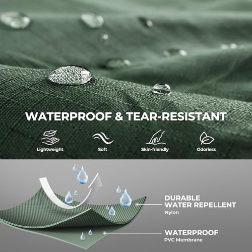 Calamus WaveWalker Fishing Waders for Men & Women, 100% Waterproof PVC Waders with Slip-Resistant Boots, Tear-Resistant Nylon - color: Military Green, size: 13