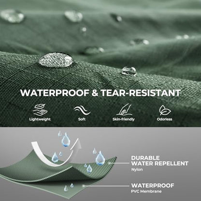 Calamus WaveWalker Fishing Waders for Men & Women, 100% Waterproof PVC Waders with Slip-Resistant Boots, Tear-Resistant Nylon - color: Military Green, size: M8/W10