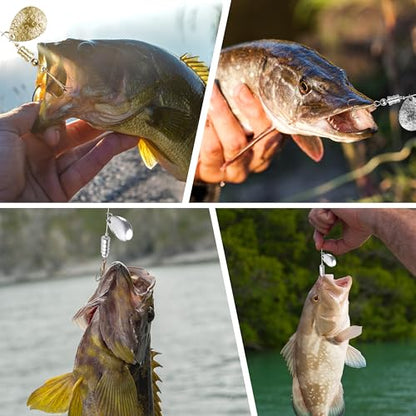 Fishing Lure Making Kit - 140pcs Spinner Making Kit Fishing Spoon Rigs Spinnerbaits DIY Acceessoires Shaft Spinner Blade Clevis Treble Hooks Fishing Spinner Blade Beads Craft Fishing Lure Making Gear