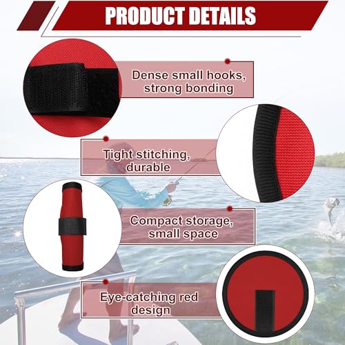8Pcs Fishing Covers, Red Fishing Rod Sleeve and Hook Covers for Rod to Protect Fishermen from Sharp Fish Hooks Wrap