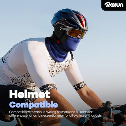 ROXUN Balaclava Moto Face Mask, Summer Cooling Ice Silk Mesh Sun Protection | Ice Silk Cooling, Breathable Mesh, UPF 50+, Helmet Friendly, Glasses Compatible, Versatile Use for Cycling Ski - color: Black