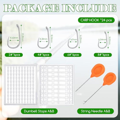 Silipull 103 Pcs Carp Fishing Accessories Bulk with 25 Luminous Fishing Bait Trap Cage Feeder Basket Holder 2 Line Bait Stopper 24 Multi Size Hooks 50 Fake Corn Baits for Trout Catfish Carp
