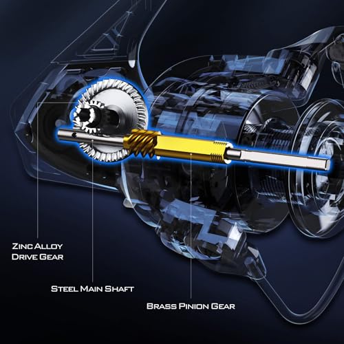 KastKing Centron & Centron Lite Spinning Reels, Size 500 is Perfect for Ice Fishing, Up to 17.5 Max Drag, 5.2:1 Gear Ratio, Ultra Smooth Powerful, CNC Aluminum Spool, 9+1 BB Light Weight - color: Centron, size: Size 2000