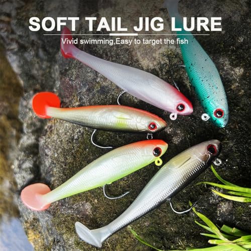 2.5in/0.21oz Swim Baits for Bass Fishing 6pcs Fishing Bait for Freshwater Saltwater Trout Lures Soft Plastic Baits - color: 2.5in0.2oz-A