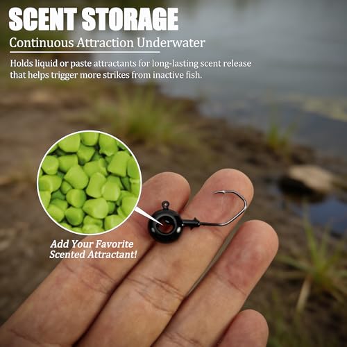 40 Pcs Crappie Jigs Kit, Scent Holder Crappie Jig Heads for Bass Panfish Walleye Fishing, 1/8oz, 1/16oz - color: 1/16oz - 40 Pcs