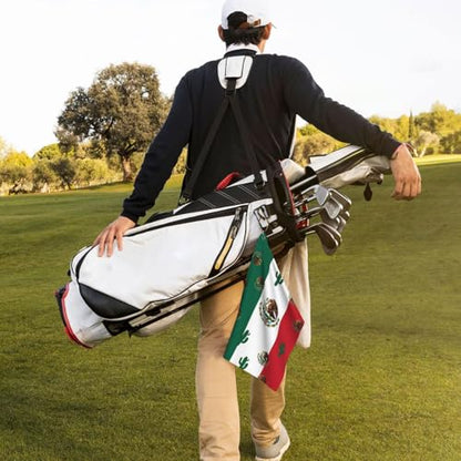 Supdreamc Quick-Dry Golf Towel 24x16 Inch with Carabiner Clip, Flag Mexico, Highly Absorbent Microfiber for Bag Attachment & Club Cleaning - color: Style (106)