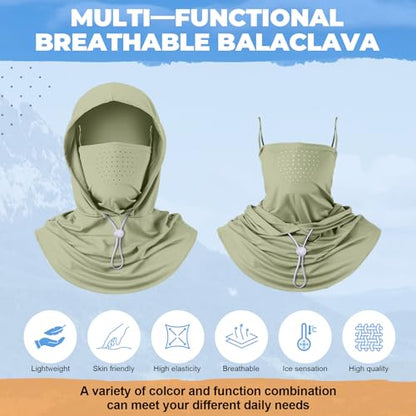 Funtery 4 Pack Cooling Balaclava Face Mask UV Protection Breathable Full Head Hood for Men Women Cycling Fishing Motorcycle - color: Black, White, Navy Blue, Green