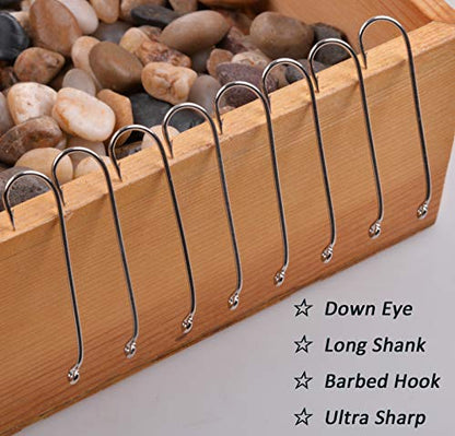 Fly Tying Hooks Assortment Dry Fly Fishing Hooks for Trout Salmon Fishing | Black Nickel High Carbon Steel, 480pcs/320pcs Fly Hooks for Dry Wet Nymphs Streamers Caddis Pupa Freshwater Saltwater Fishing - style: 320pcs