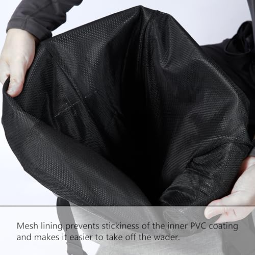 BASSDASH 3D Boot Foot Game Wader Ultra High Strength Nylon PVC Fishing Hunting Chest Waders for Men - color: Heather Grey