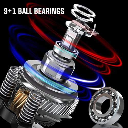 Sougayilang Baitcasting Reel, 7.0:1 Gear Ratio Super Smooth Power, 9 + 1 Shielded Ball Bearings Anti-Corrosion Baitcaster Reel Fishing Reel - color: Left Handed - 7.3:1