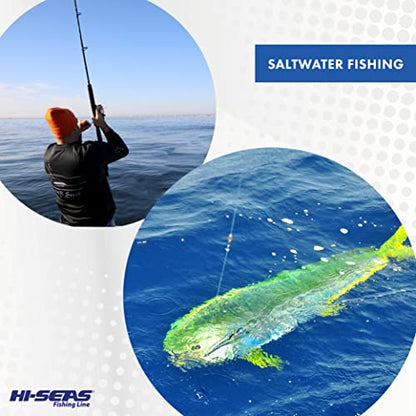 HI-SEAS Grand Slam Monofilament Fishing Leader - Superior Strong Clear Black, for Freshwater & Saltwater Big Game Bottom Fishing, Trolling - color: Clear, style: 100 Yd, 130 Lb, .047 in / 1.20 Mm