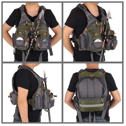 Strap Fishing Vest Adjustable for Men and Women, for Fly Bass Fishing and Outdoor Activities