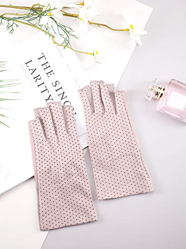 Maxdot Sun Gloves for Women UV Protection Fingerless Non Slip Sunscreen Driving Gloves for Summer Outdoor - style: Purple