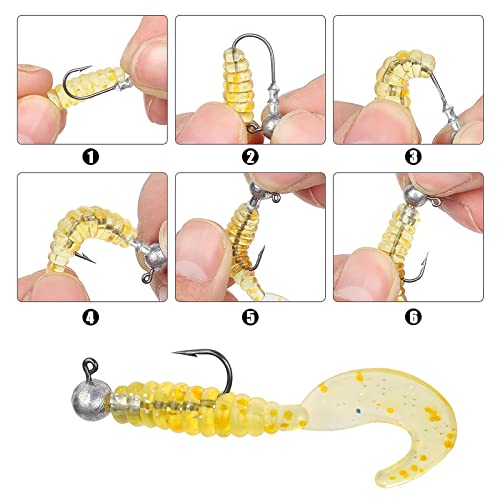 AMYSPORTS Bass Saltwater Jig Head Hooks Freshwater Sharp Jig Hooks Lead Round Ball Fishing Jigs Lead 1/8oz-1/2oz - size: Size3 (1/4oz.) 25 pcs